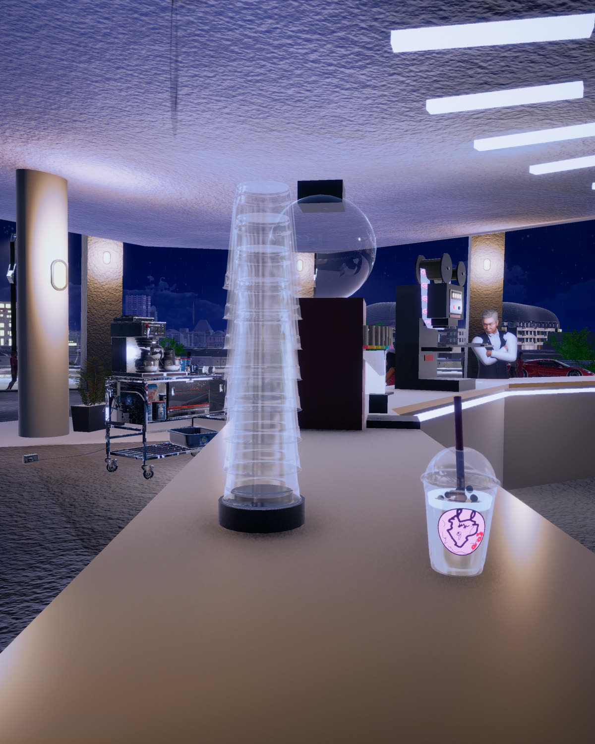 (ALPHA ONLY) Brewing up a storm for customers.
