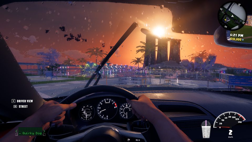A sunset drive along the bay