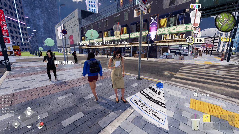 Handing out flyers to bring customers in