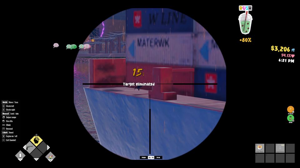 Sniping from a helicopter over the docks